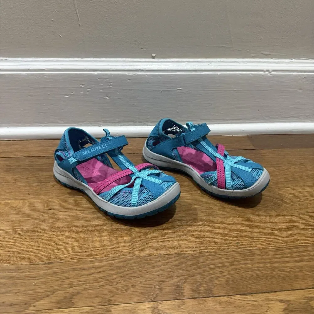 Merrell Dragonfly Sports Sandals Kids Youth Girls Blue Turquoise Pink Size 1